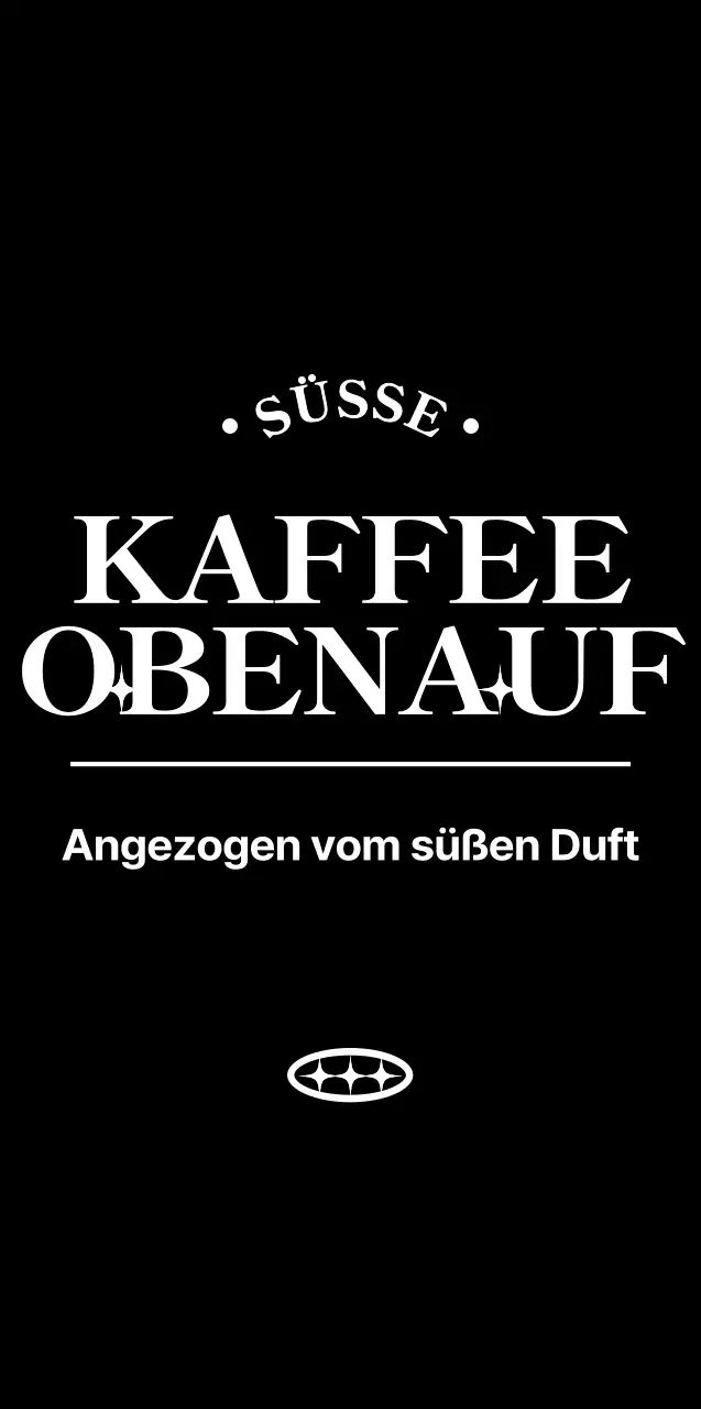 Einfacher, sauberer Text-Layout-Stil in Schwarz und Weiß für Cafe-Waren