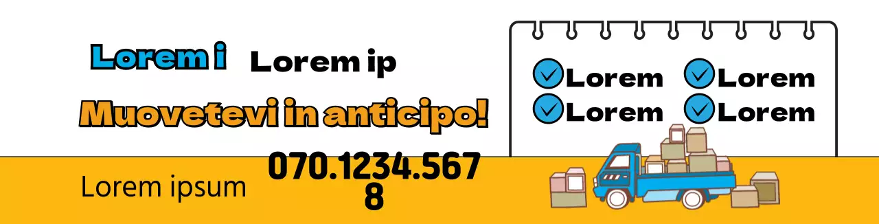 Bianco Arancione Promuovere esplicitamente la propria azienda di traslochi