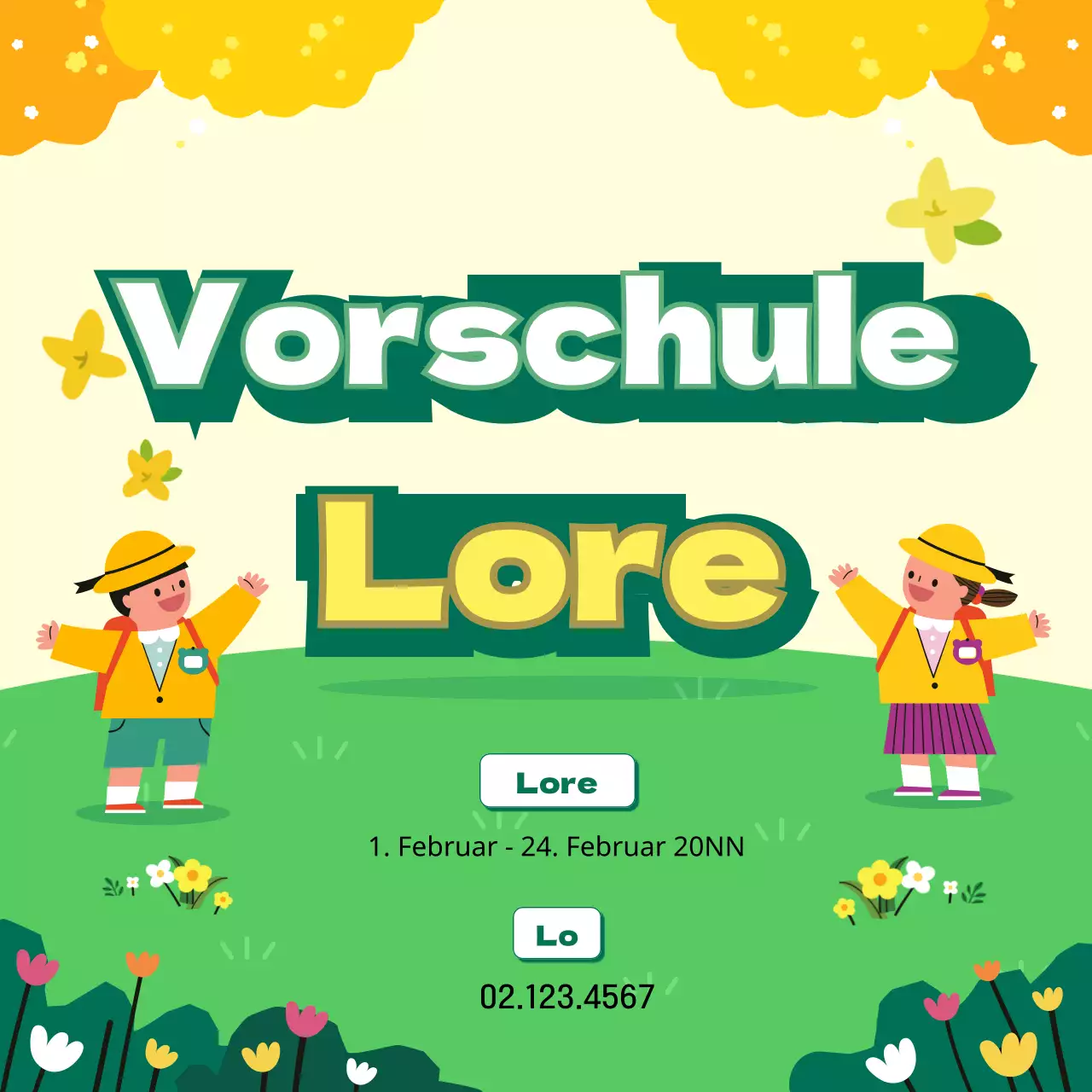 Frühling Illustration Vorschule Rekrutierung Design