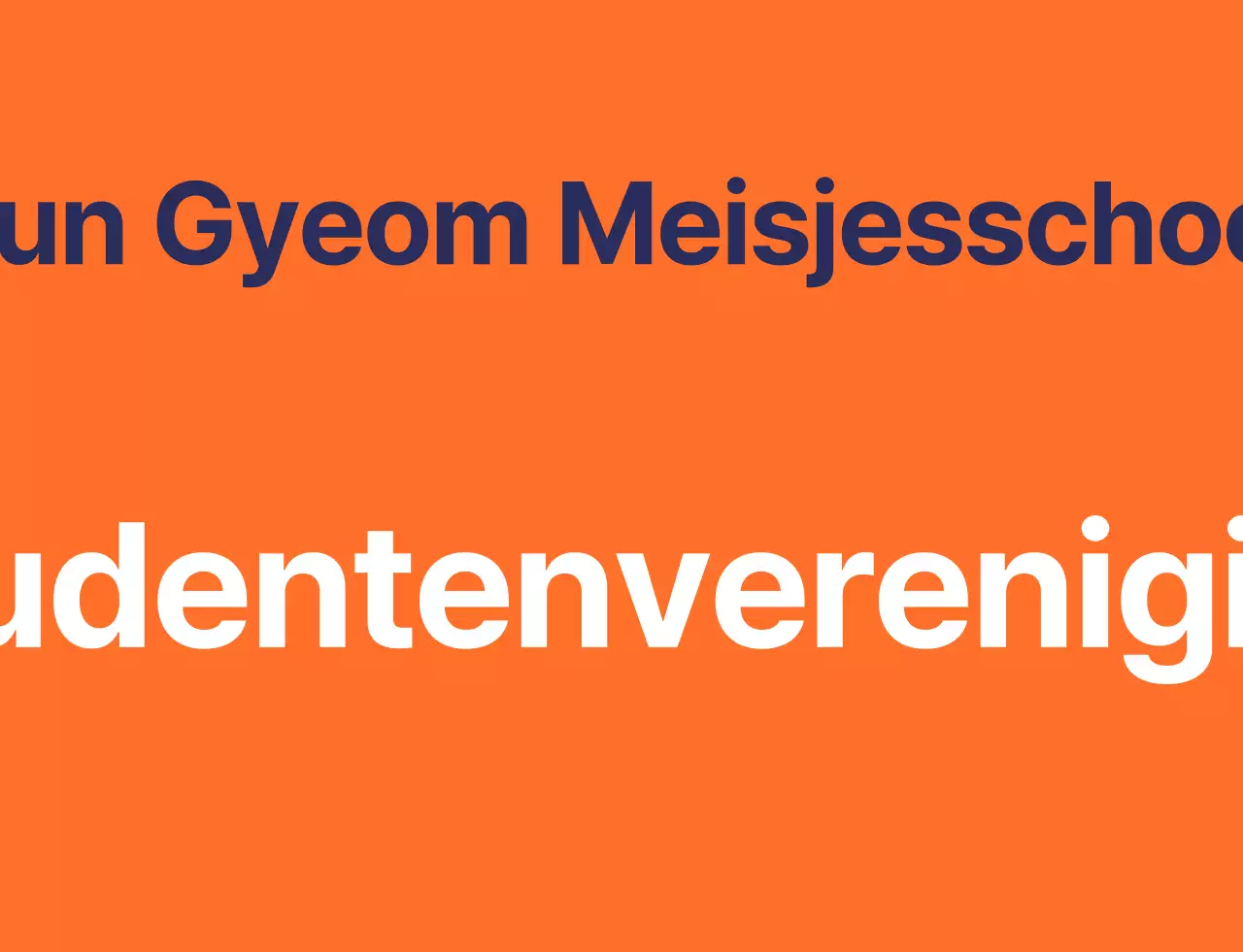 Vest van de studentenraad van een middelbare school met oranje-navy blauw logo van het schoolsymbool