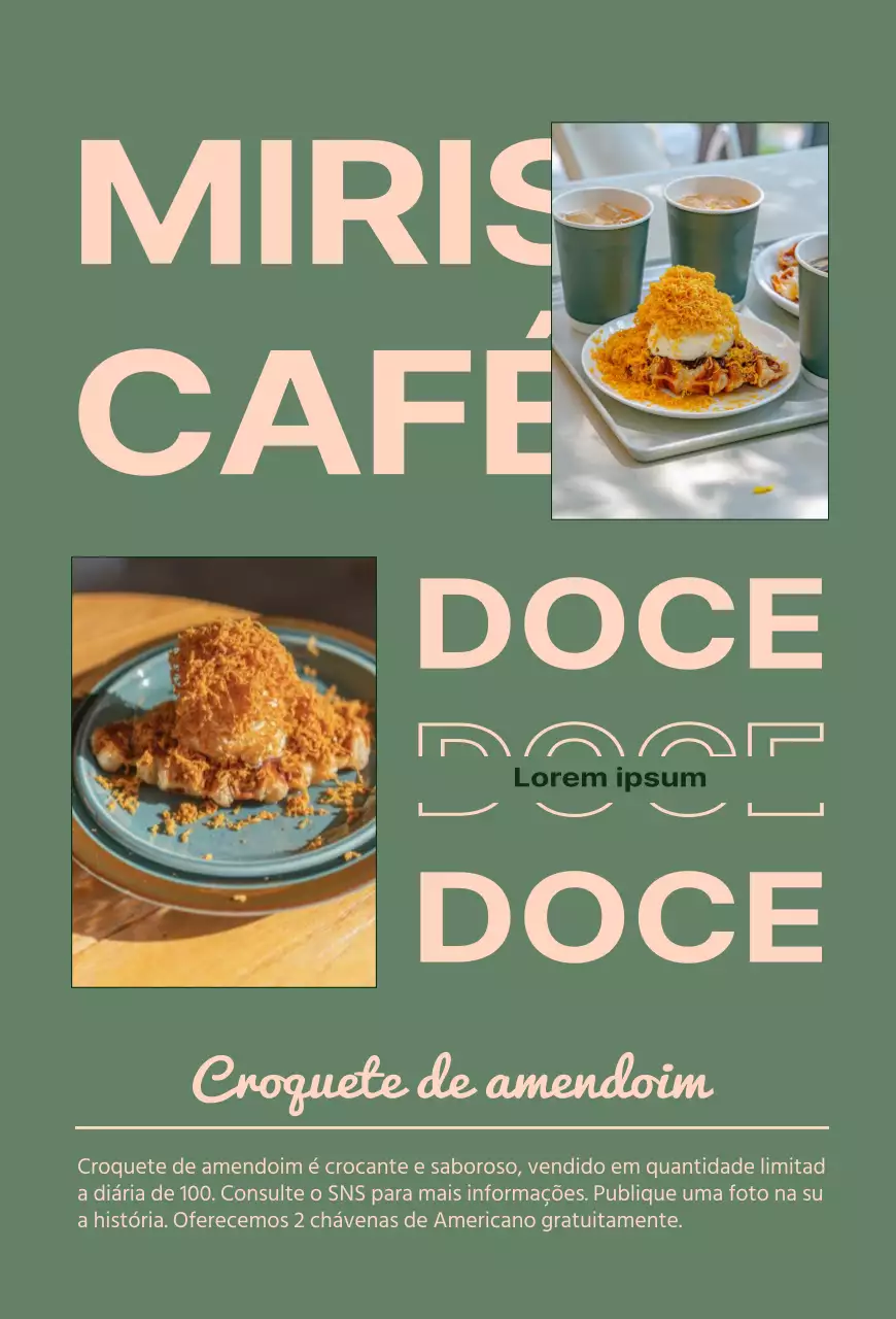 Promover menus com diferentes disposições a verde