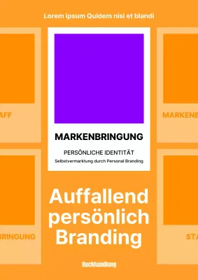 Einfaches Personal Branding Buchcover in Orange und Lila