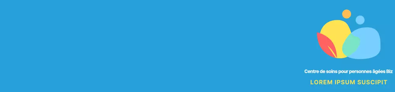 Logo de type symbole humain arrondi et simple avec des combinaisons de couleurs bleues et colorées pour le personnel des centres de soins.