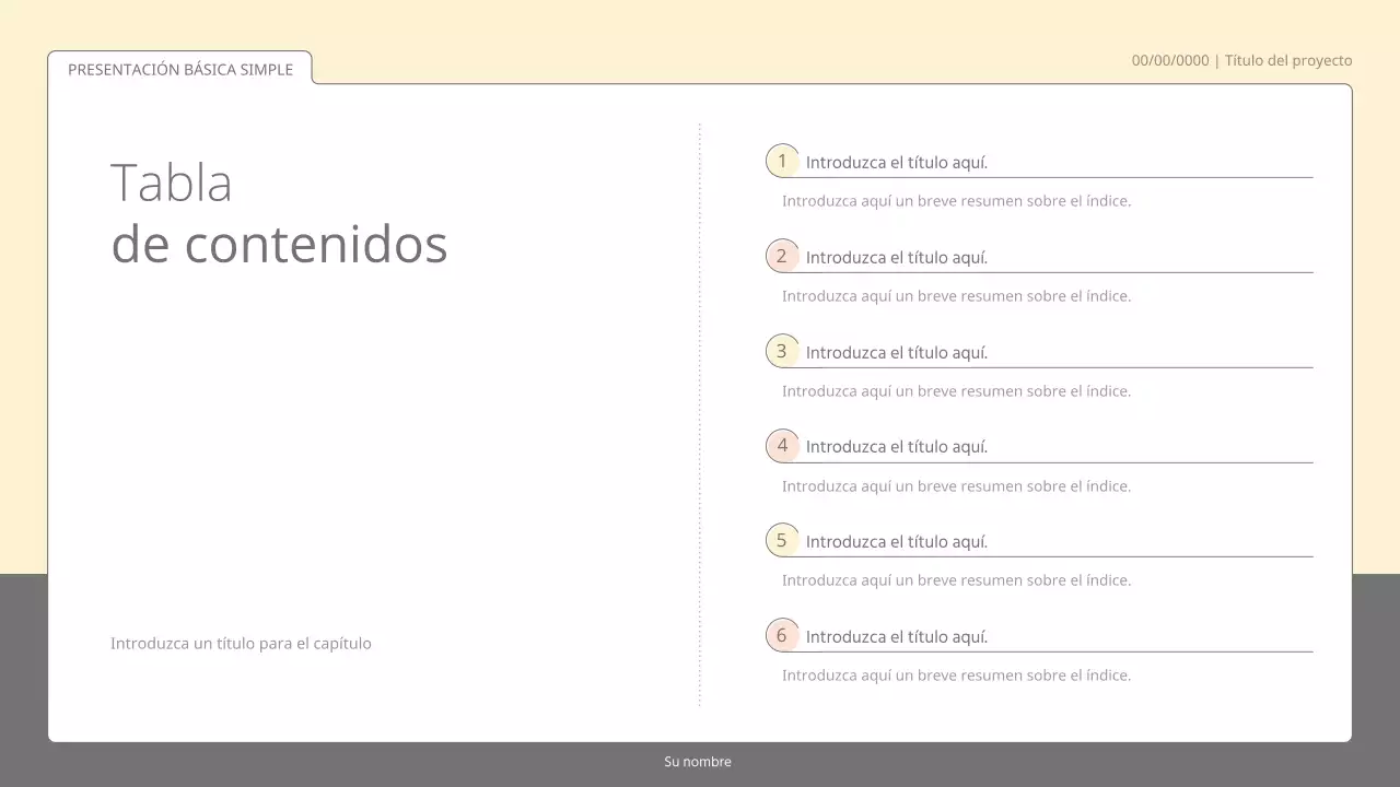 Kit de presentación sencillo y básico en tonos pastel y blanco