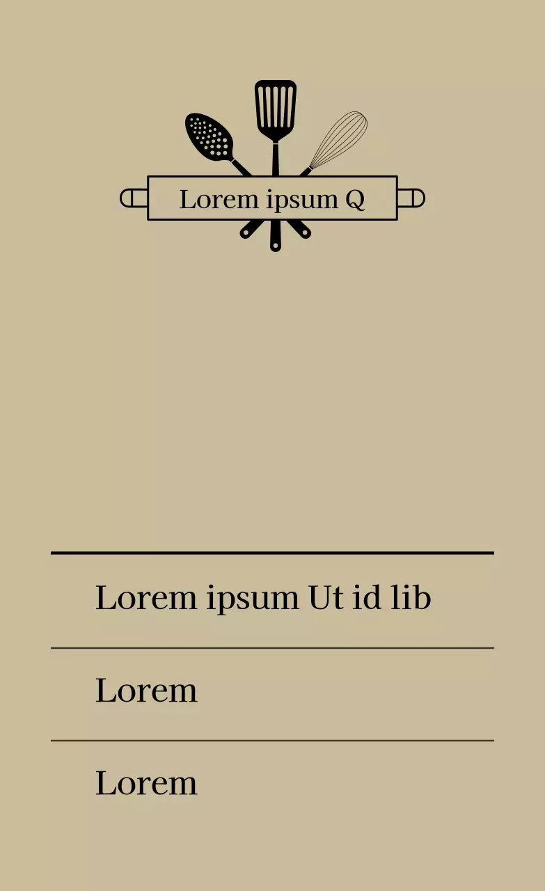 Beige Simple Icon Kitchen Label