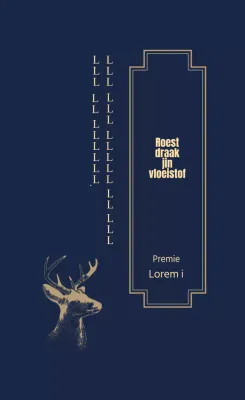 Navy blauw geel geïllustreerd gewei geschenkset label