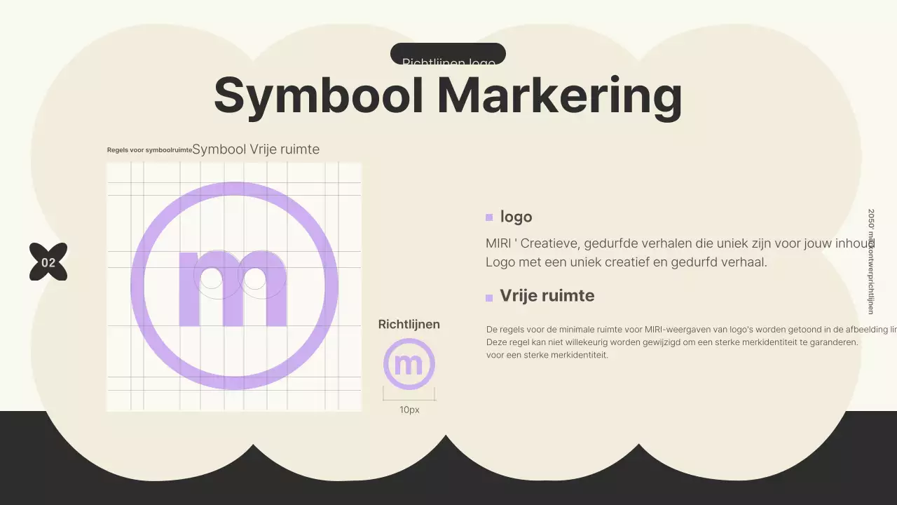 Logo branding met trendy vormen met zwarte en paarse accentenVuistregels