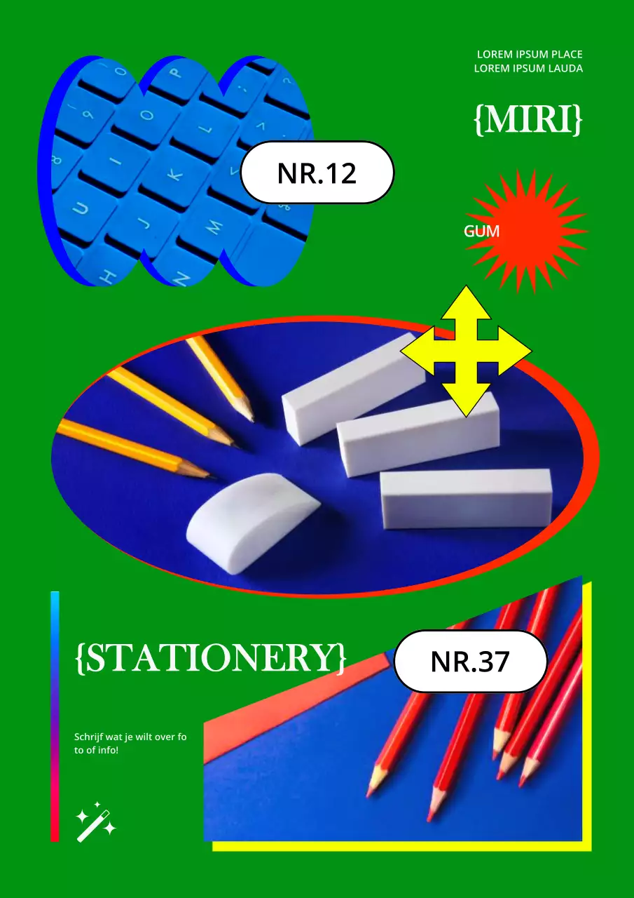 Groen en rood briefpapier aankondiging nieuw product