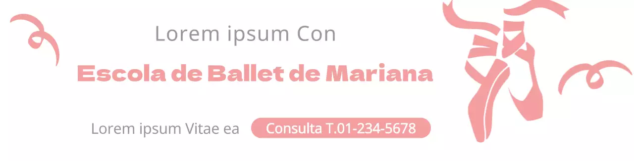 rosa branco ilustração simples promocional escola de ballet