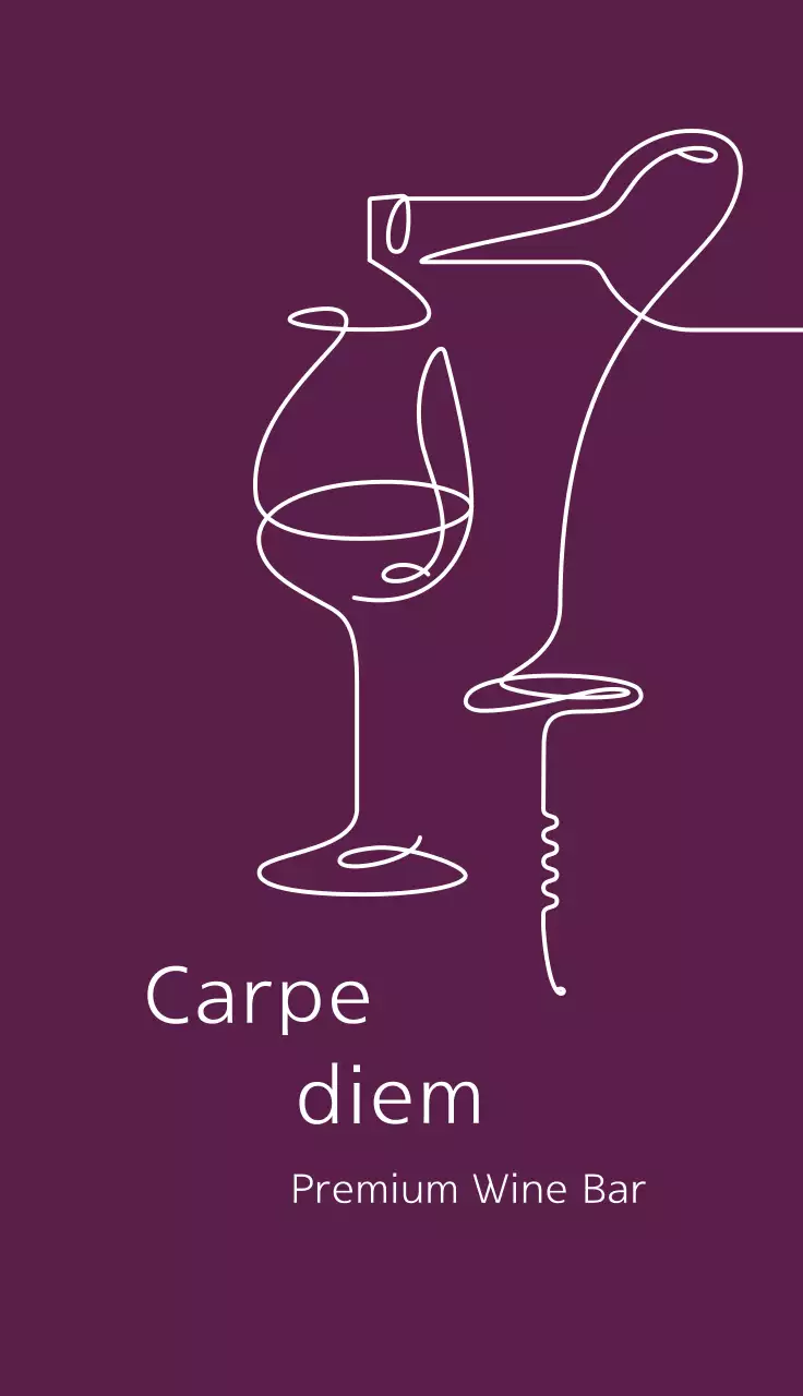 紫 シンプル ワイン 名刺