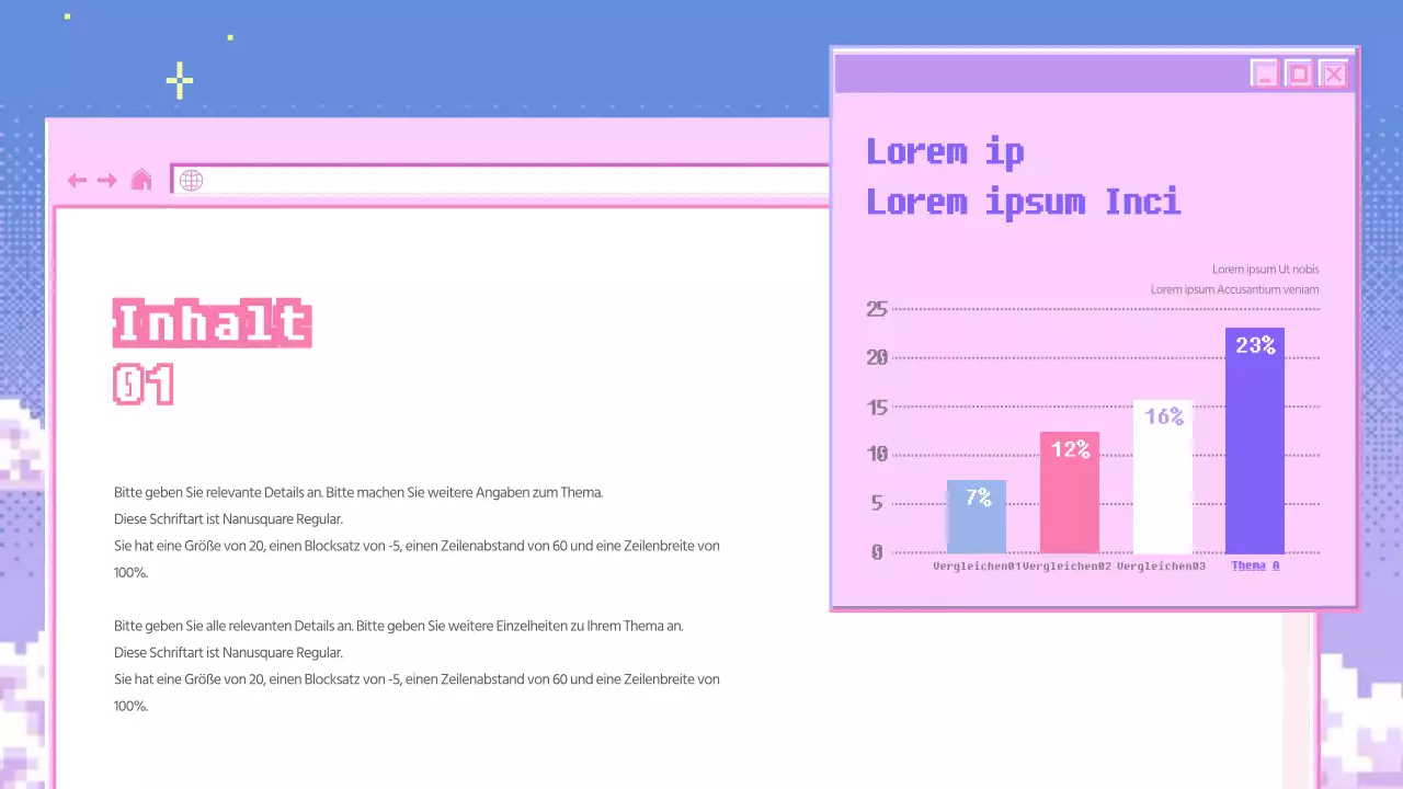 Balkendiagramm-Design mit rosa Pinsel Konzept