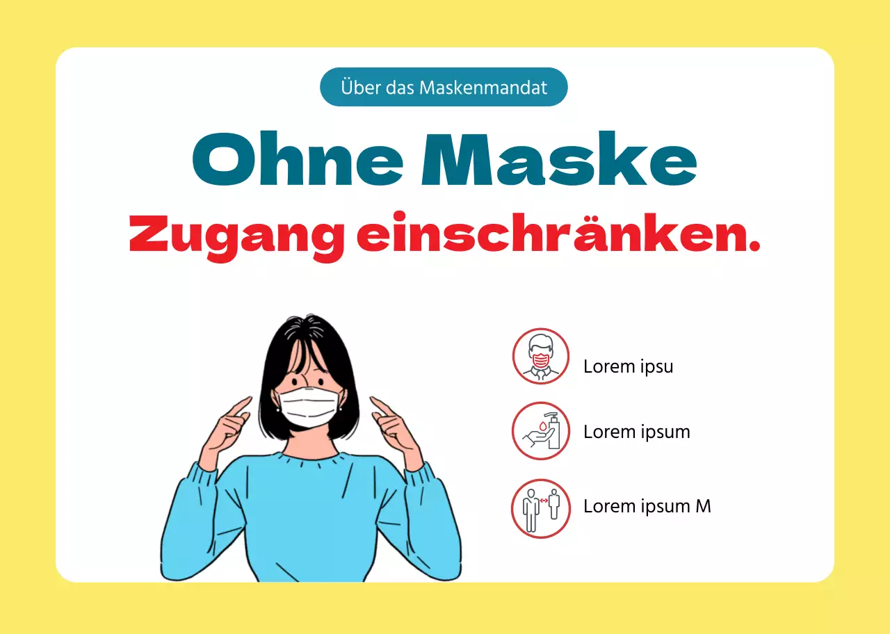 Anleitung zum Tragen der gelben Charakter-Illustrationsmaske