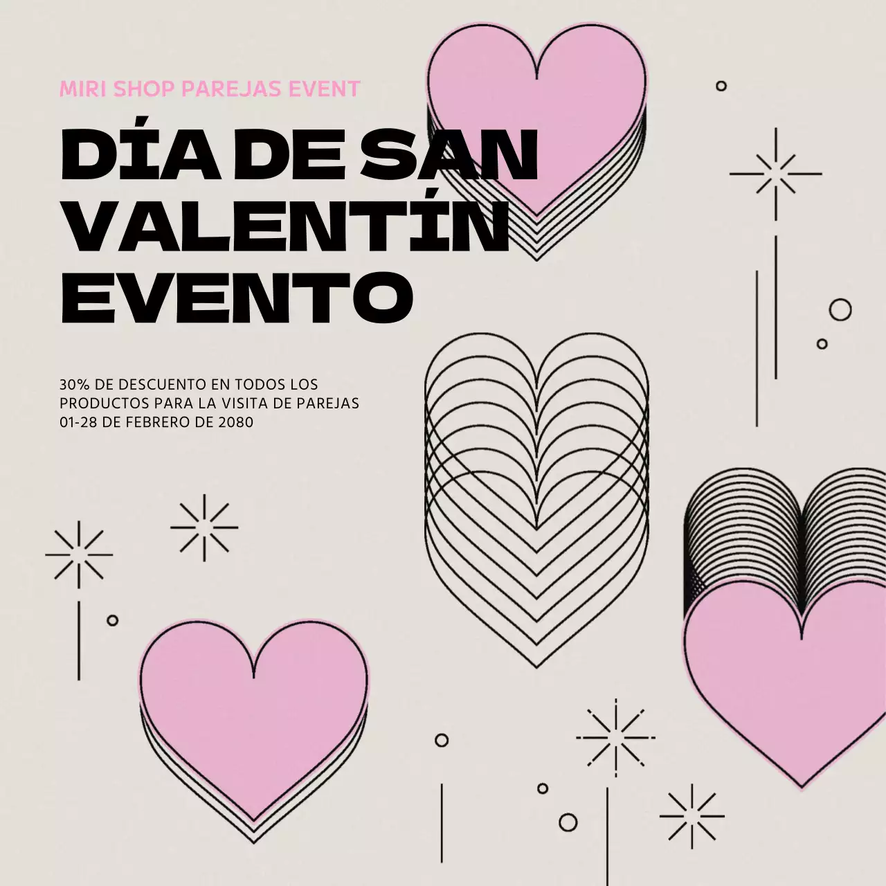 Detalles ilustrados del Día Blanco en beige y rosa