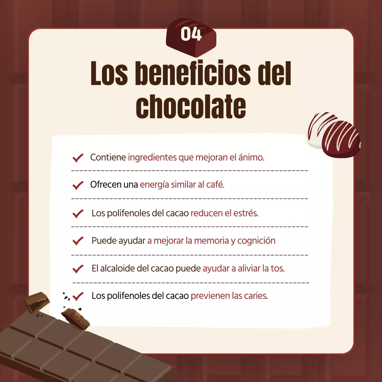 Día de San Valentín TMI en burdeos y marrón