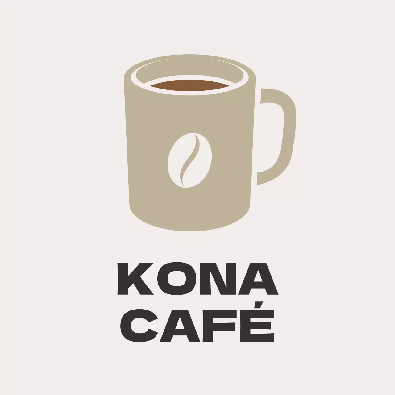 Etiqueta de café com ícone simples cinzento
