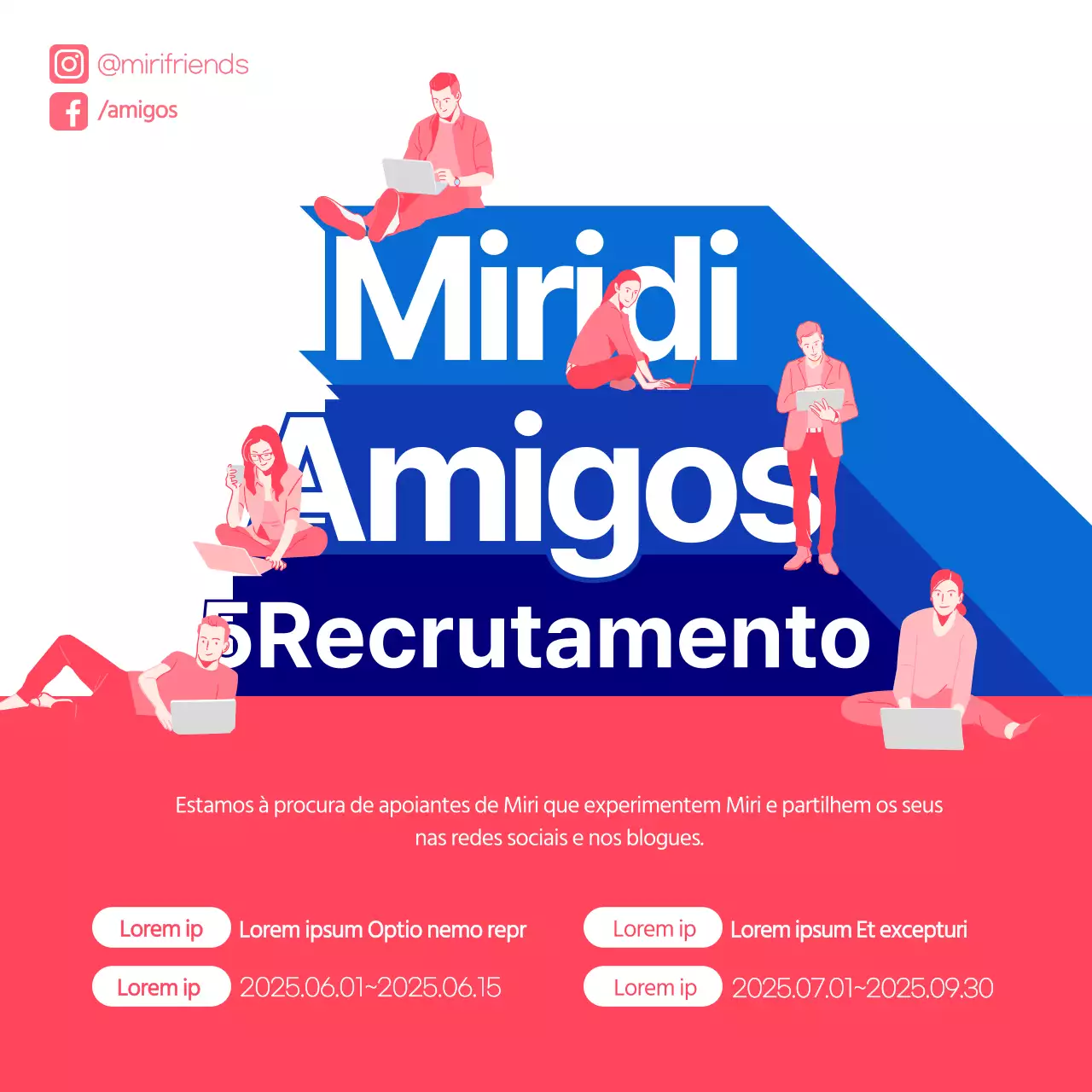 Recrutar apoiantes com destaques de texto a rosa e azul