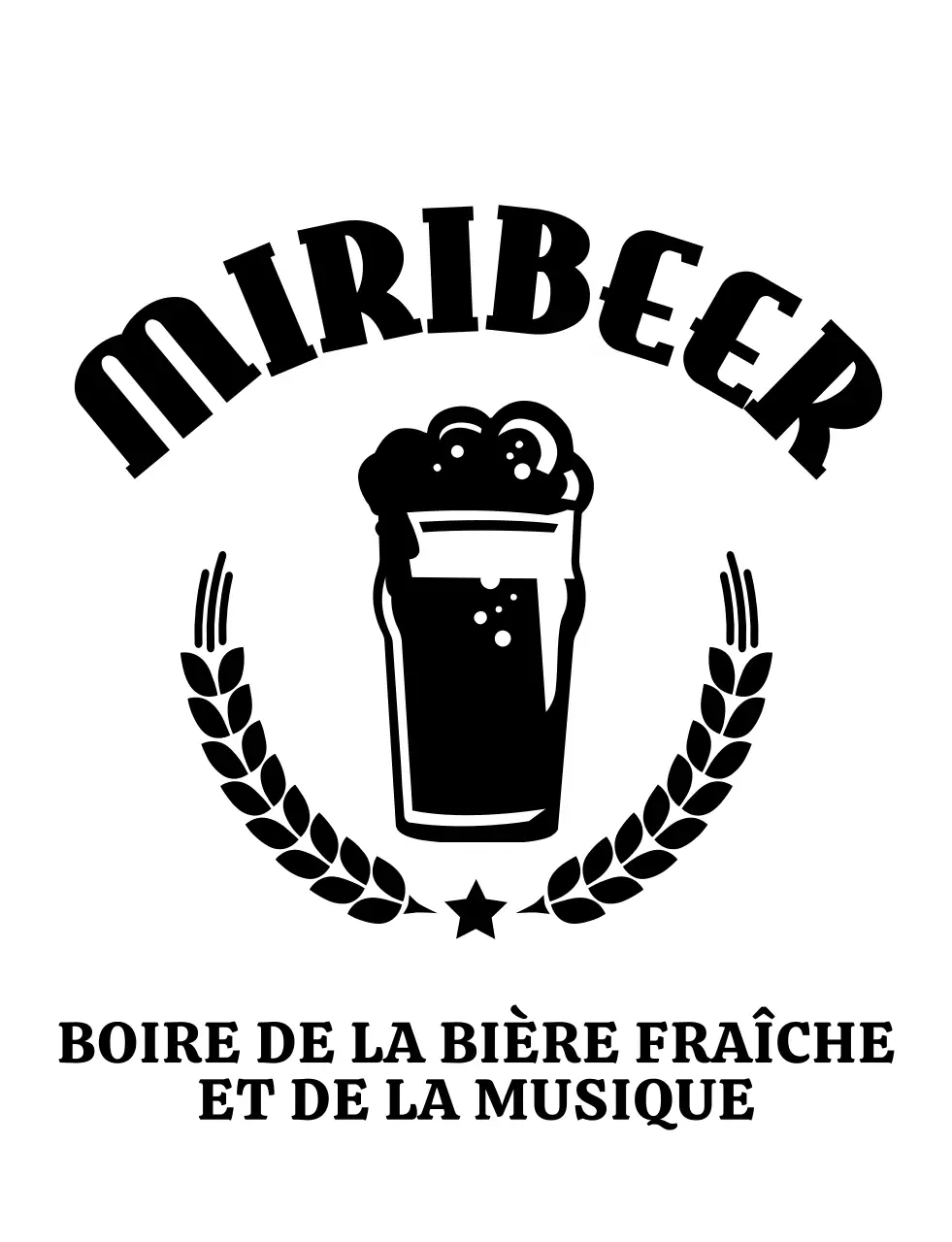 Concept de brasserie avec un logo simple illustré en noir