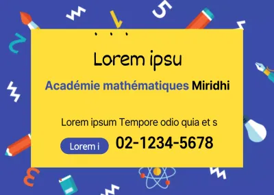 Illustration d'une fenêtre bleue faisant la promotion d'une école de mathématiques