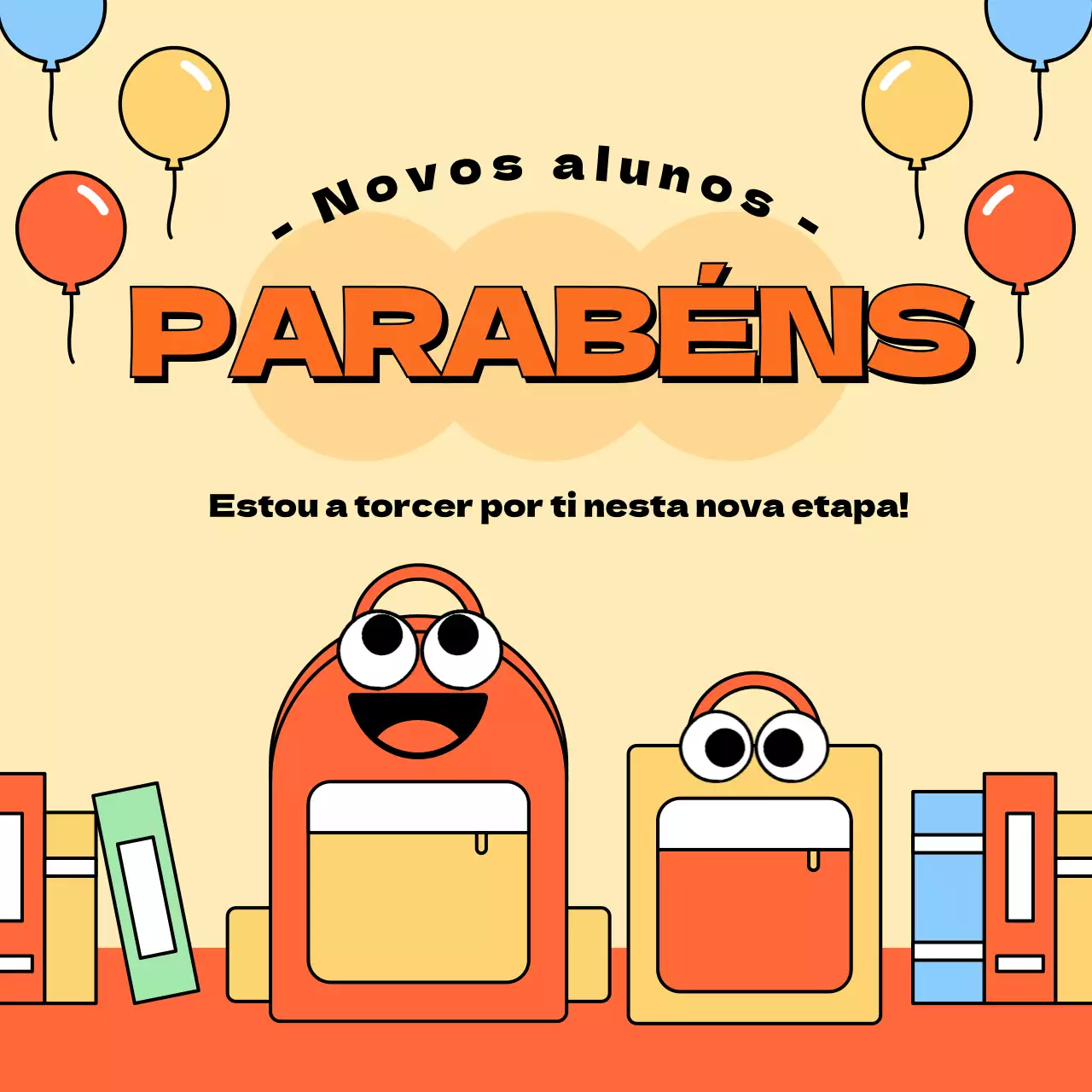 Ilustração amarela gira de uma festa de entrada na escola