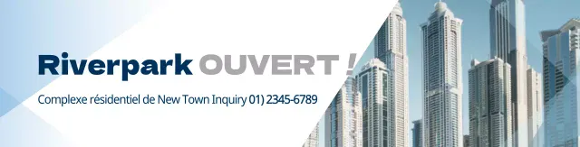 Motif de formes géométriques blanc bleu promotion de la propriété