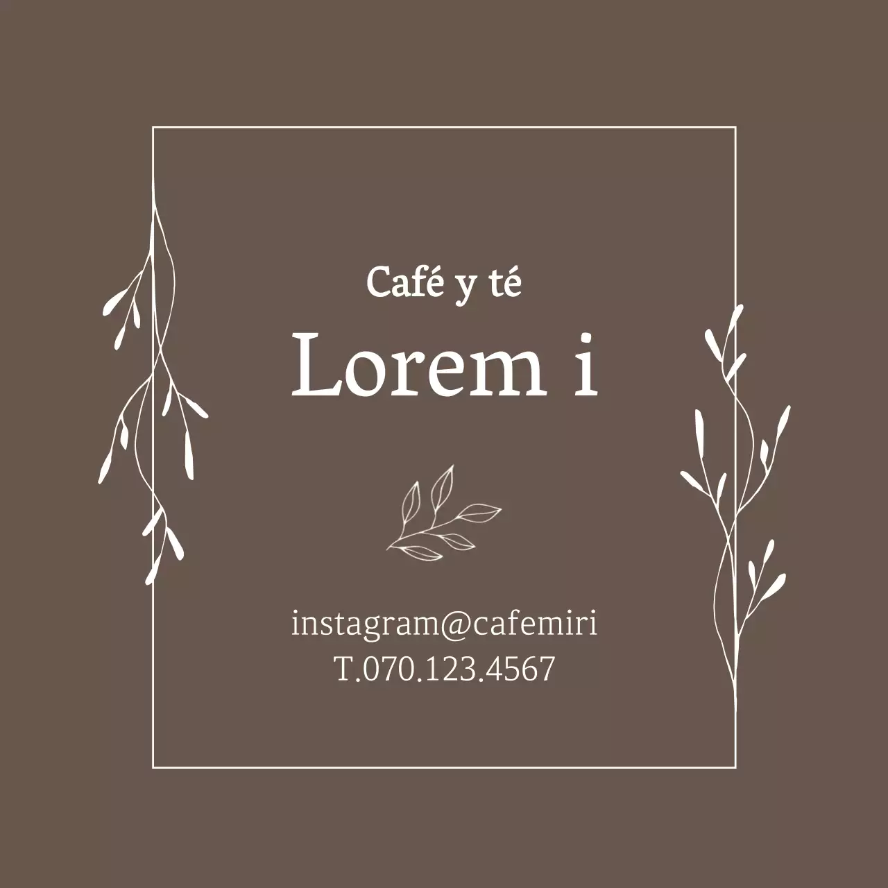 Café Ilustración Borde Simple Marrón