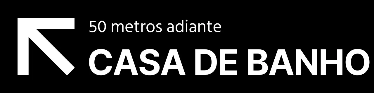Estilo simples a preto e branco com ícones de casa de banho modernos e indicações de texto