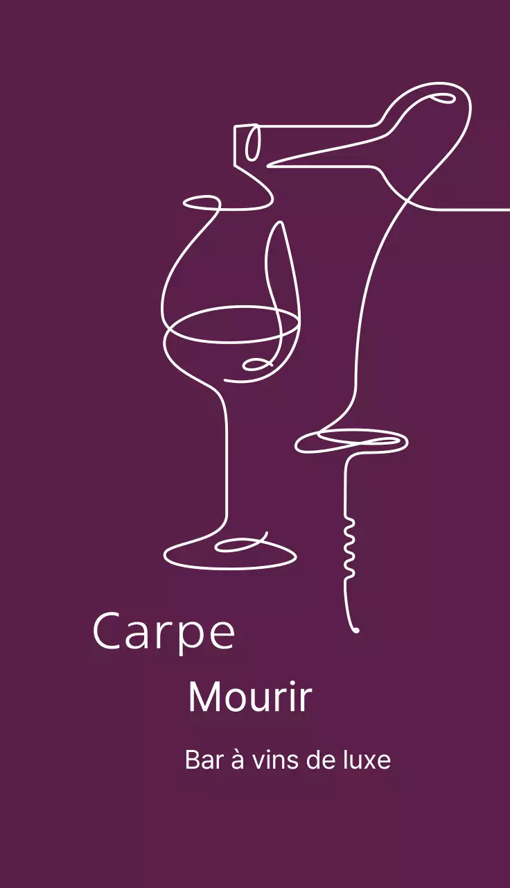 illustration en violet simple restaurant vin