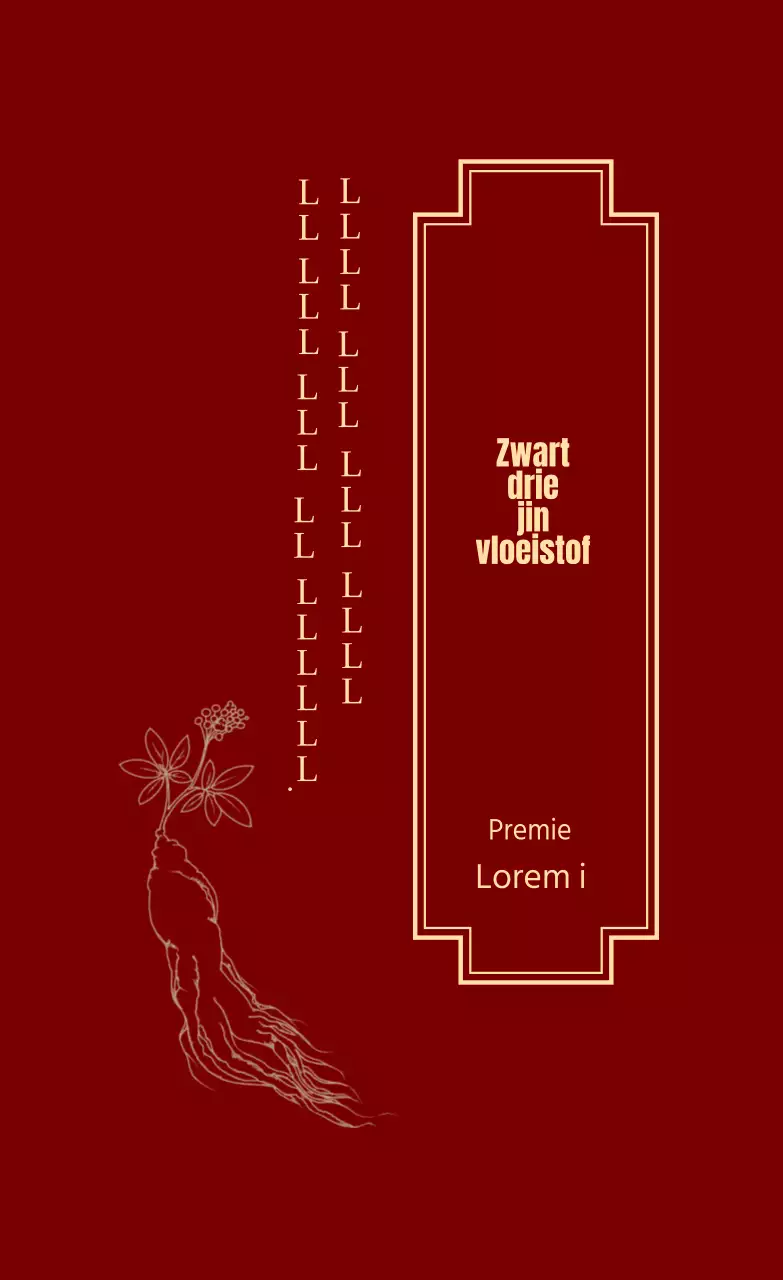 Rood en geel geïllustreerd ginseng geschenkset label