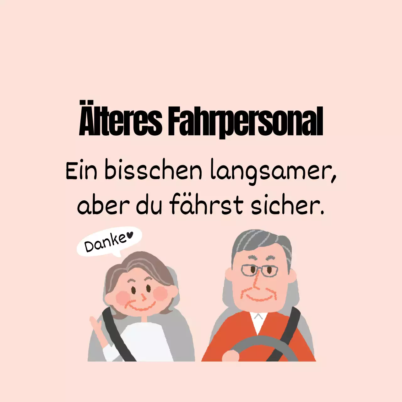 Pink Illustrated Elderly Couple's Guide to Safe Driving