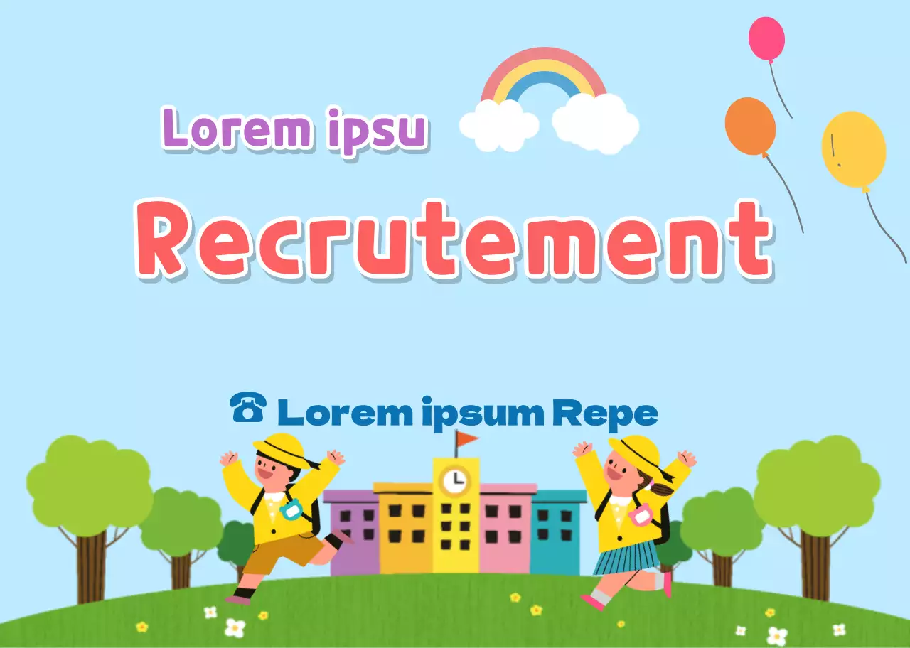 Bleu clair vert mignon PR recrutement