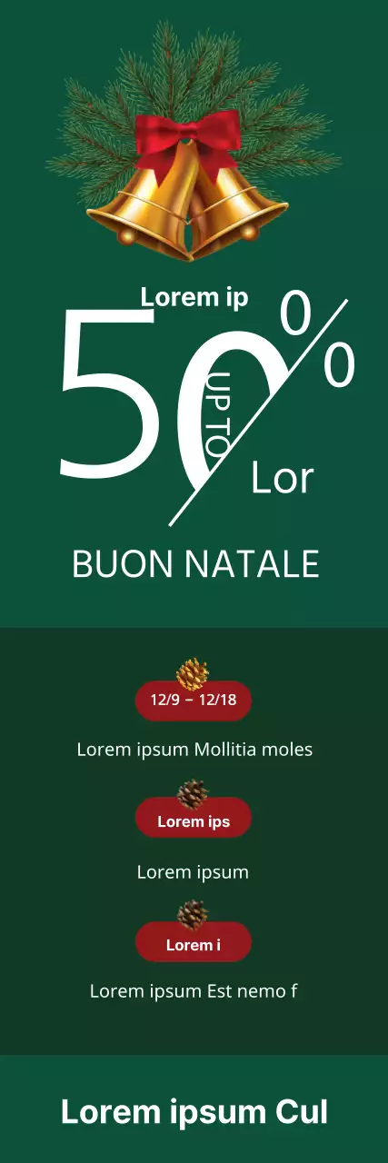 Promuovere una vendita natalizia con illustrazioni verdi