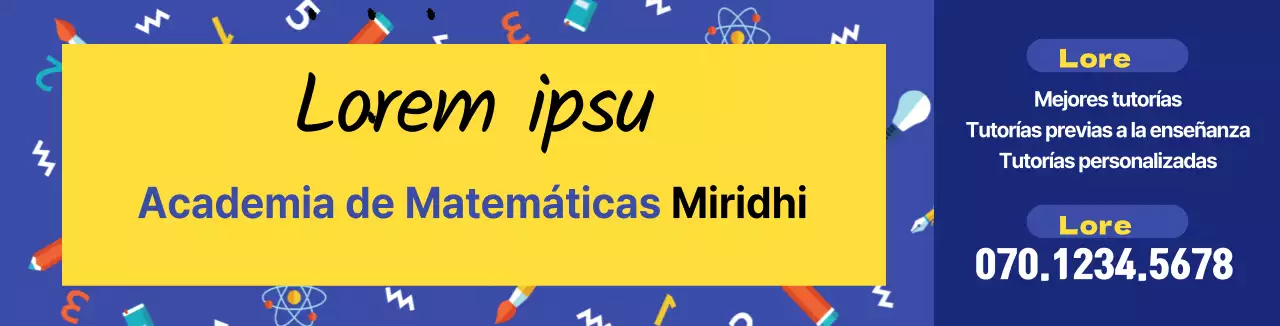 Ilustración de una ventana azul promocionando una escuela de matemáticas