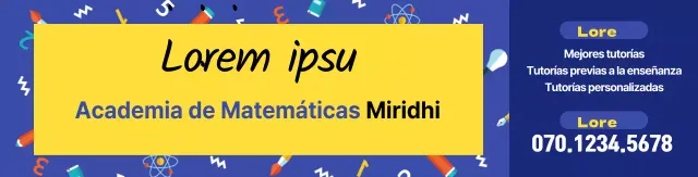 Ilustración de una ventana azul promocionando una escuela de matemáticas