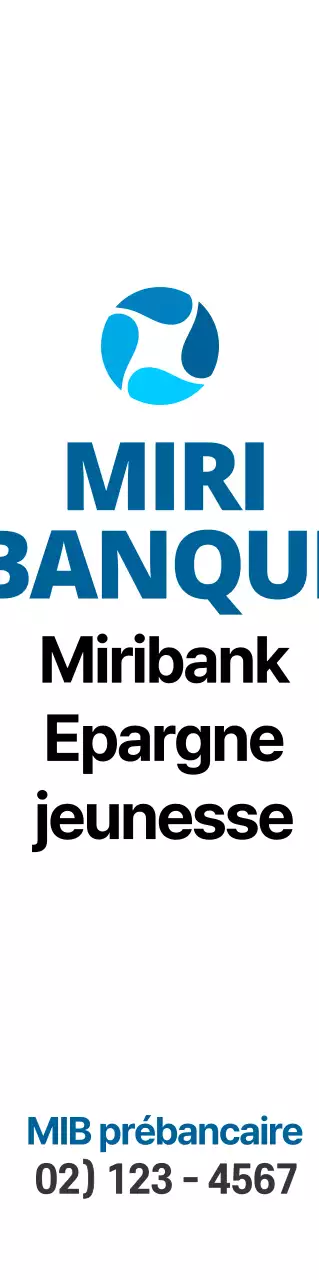 Promotionnel avec un simple logo de banque bleu-noir