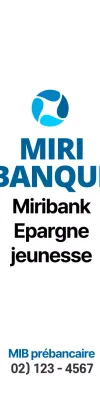 Promotionnel avec un simple logo de banque bleu-noir