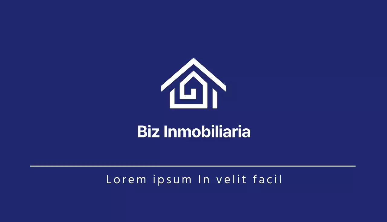 Tarjeta de visita de agente inmobiliario con logotipo azul