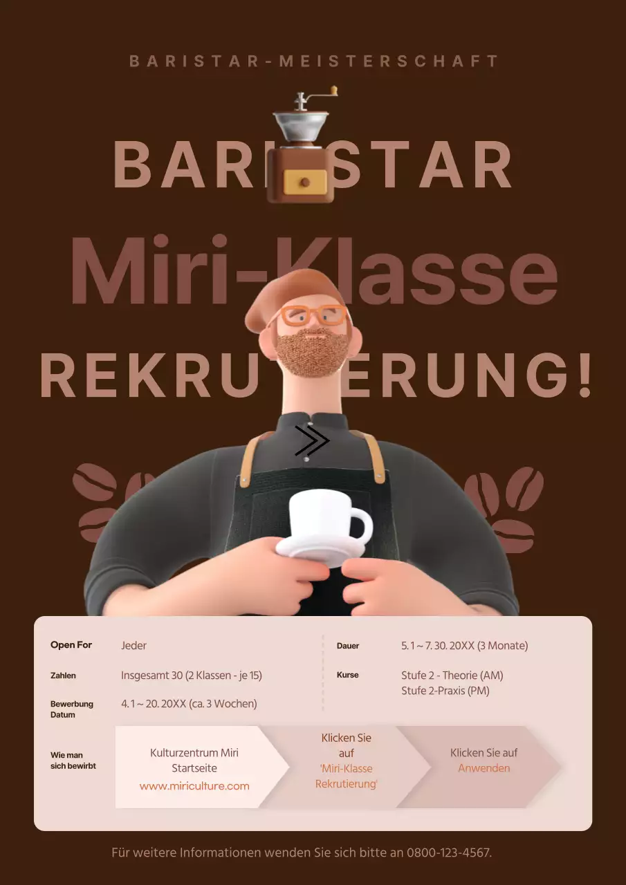 Brown's 3D Concept sucht Kaffeebarista-Studenten