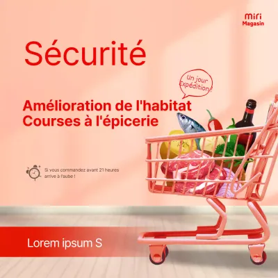 Faire ses courses en ligne dans le concept de la maison rose et cosy