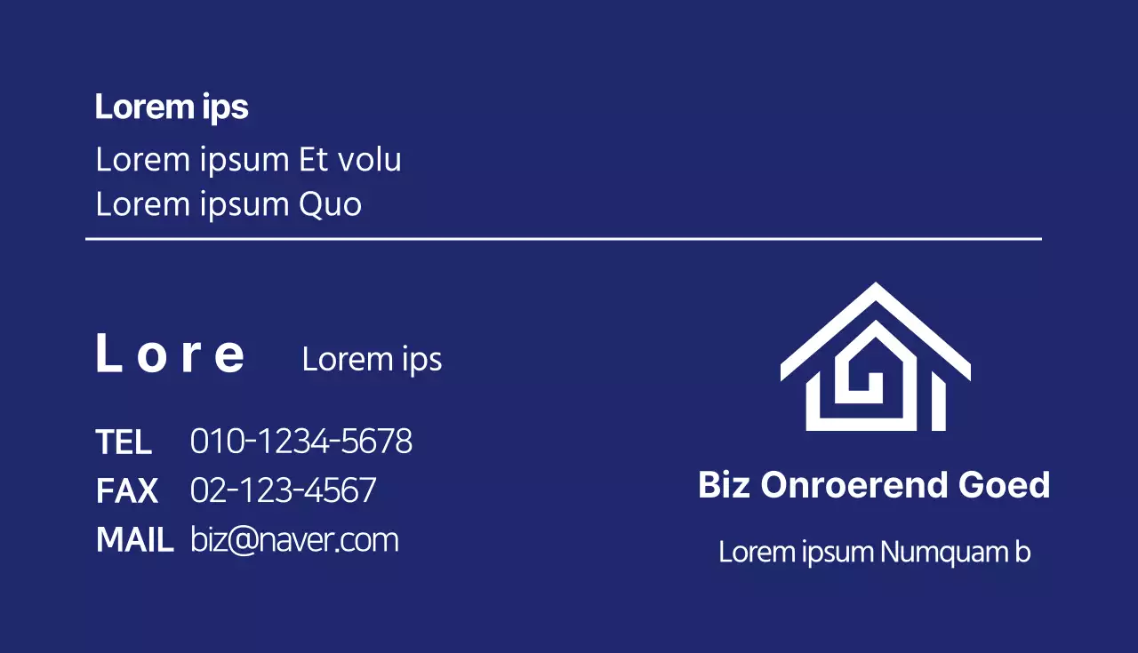 Blauw logo makelaar visitekaartje