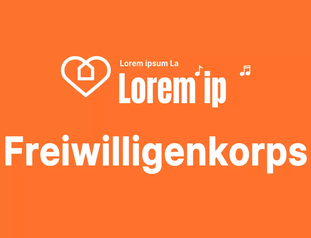 Rhythmischer Textlogostil in Orange und Weiß Freiwilligenorganisation