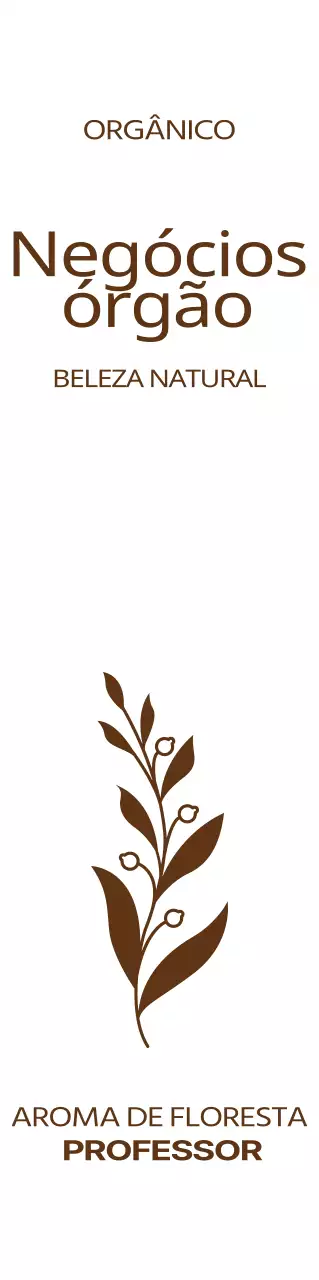Para promover os cosméticos biológicos com uma ilustração simples em castanho escuro.