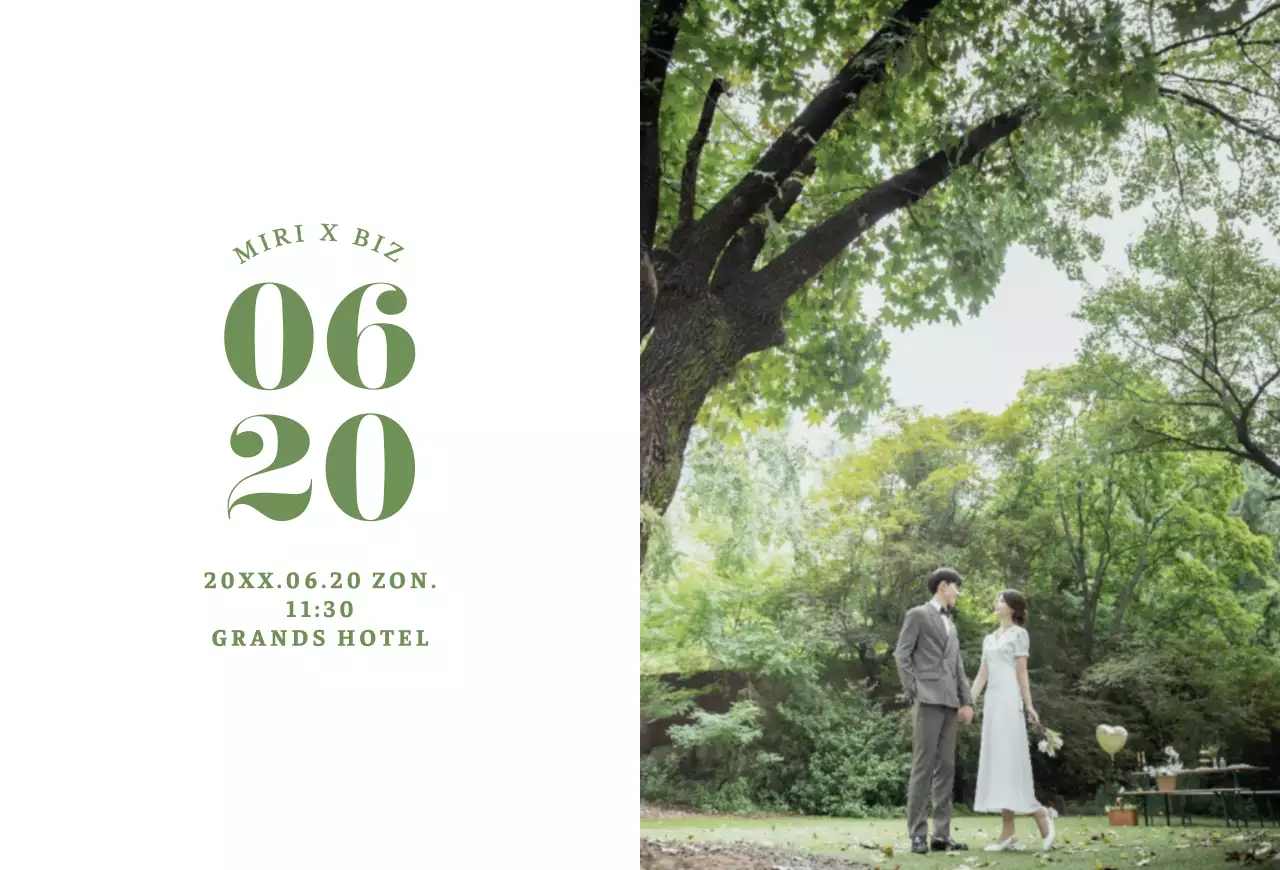 Eenvoudige huwelijksuitnodigingen met groene en witte trouwbloemen