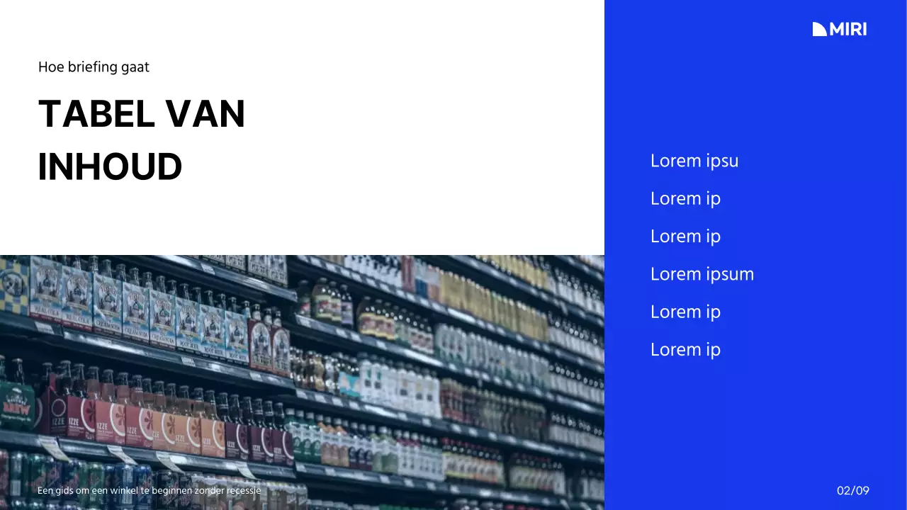 Een handleiding voor het starten van een winkelcentrum met een wit, blauw en zwart kleurenschema en rasterindeling