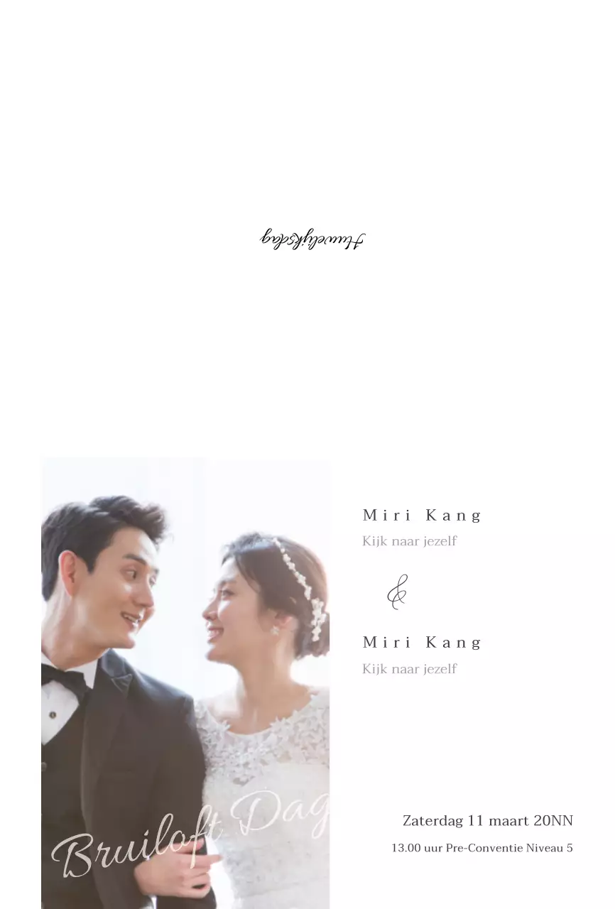 Huwelijksuitnodigingen met een strakke fotolay-out