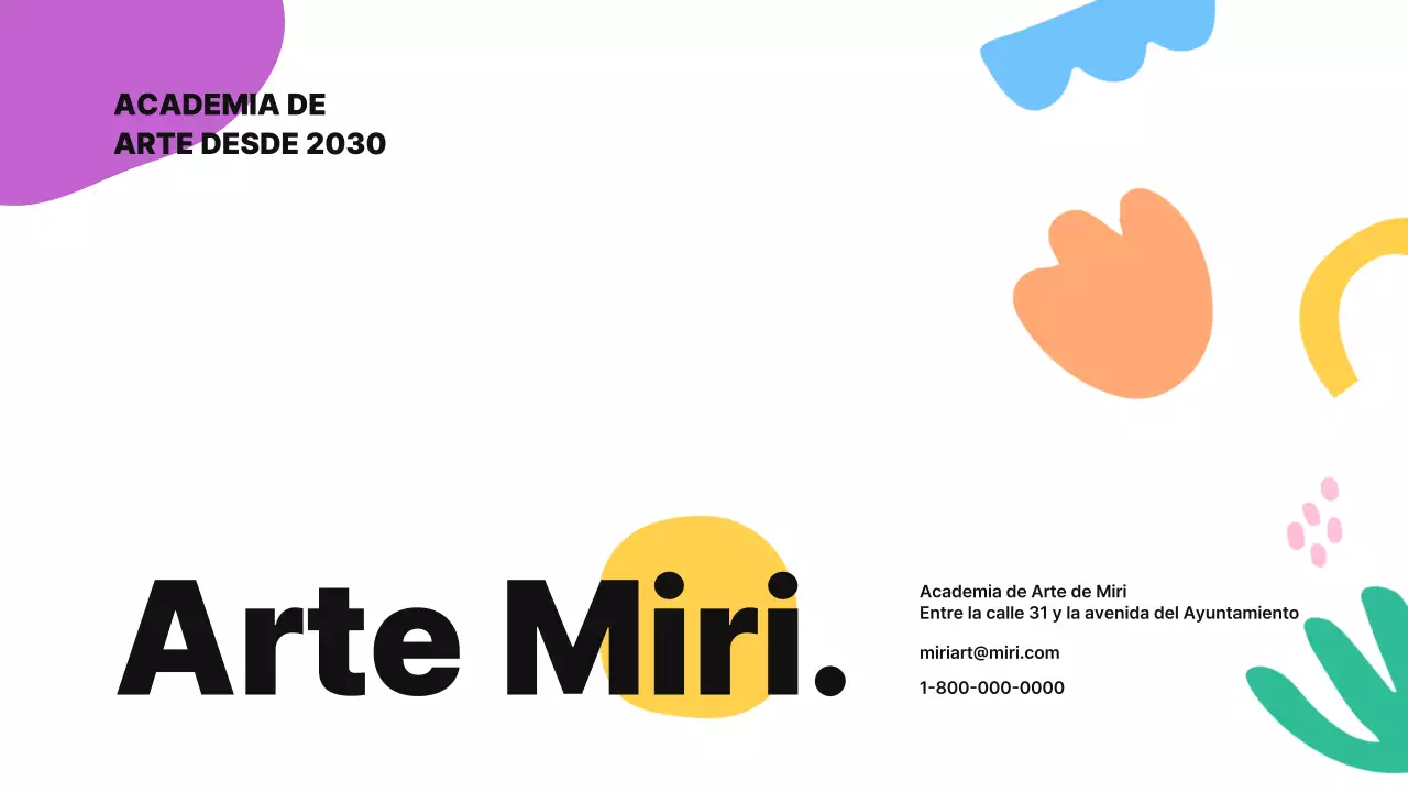 Una simpática ilustración abstracta de colores vivos para presentar el plan de empresa y el plan de estudios de su centro de enseñanza.