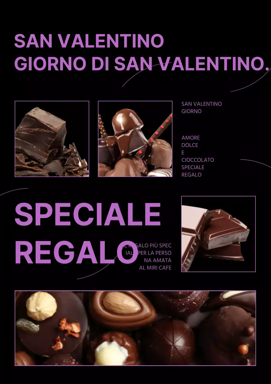 Un regalo di cioccolato speciale per San Valentino in nero e rosa