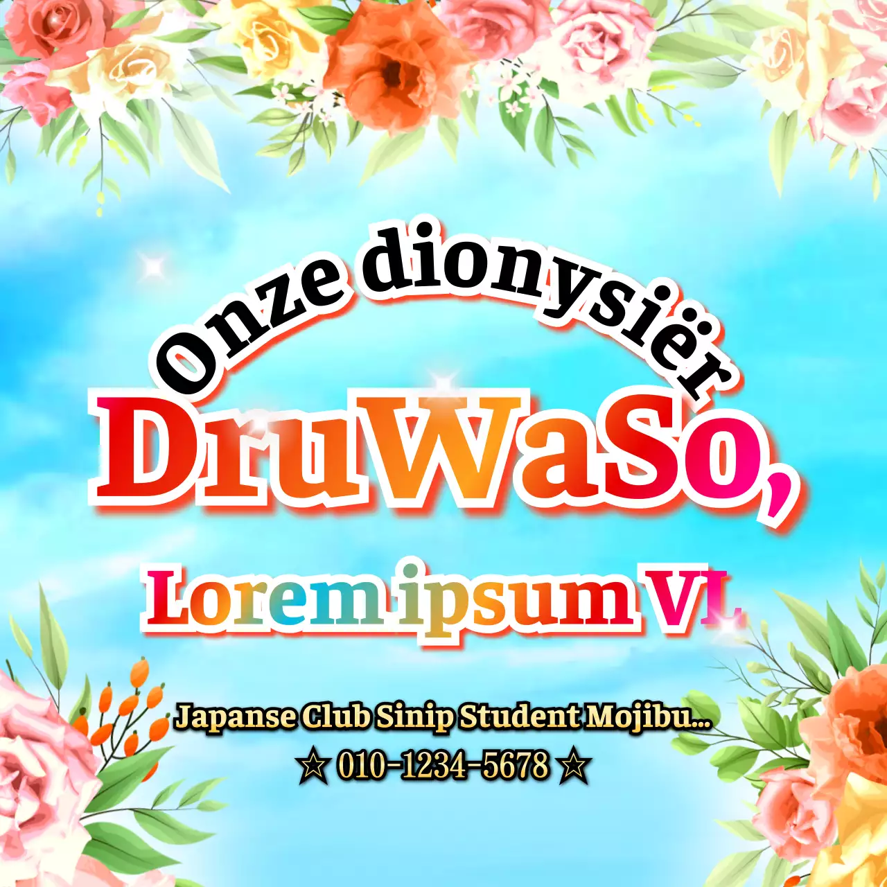 Flyer met meerkleurig kleurverloop in meme-stijl voor clubwerving