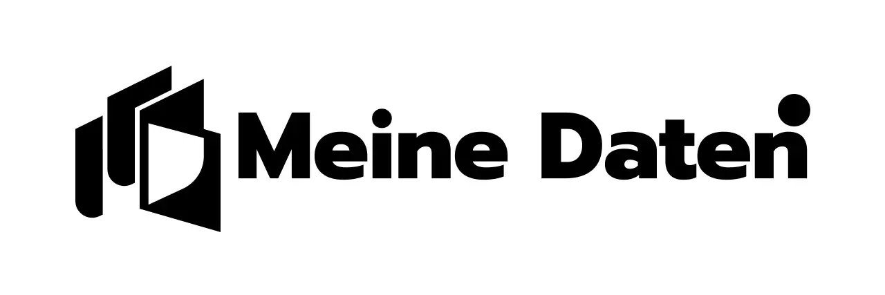 Firmenlogo für Datenmanagement mit einfachen schwarzen Symbolen