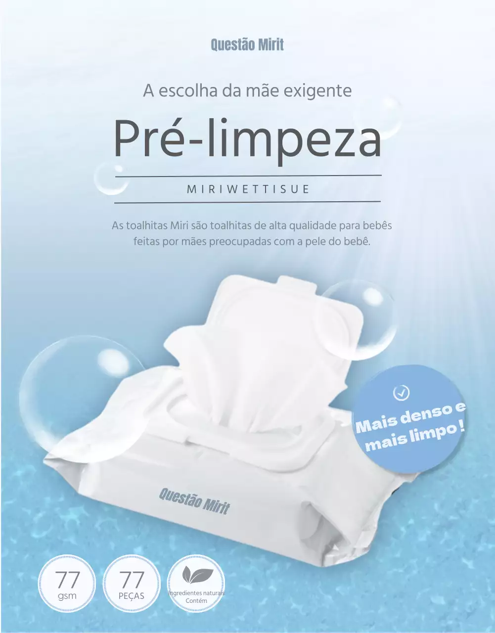 Sobre os toalhetes refrescantes de cor azul celeste