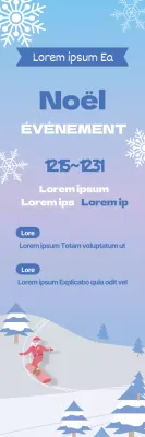 Illustration en dégradé bleu Station de ski de Noël, événement à prix réduit